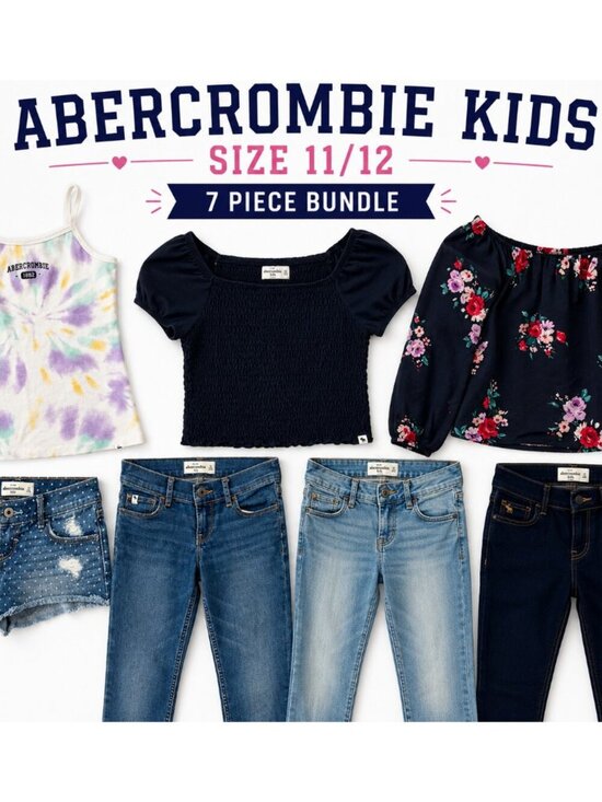 Abercrombie & Fitch Other - Abercrombie Kids Girls Bundle Size 11/12 Jeans Shorts Tops 7 Pieces